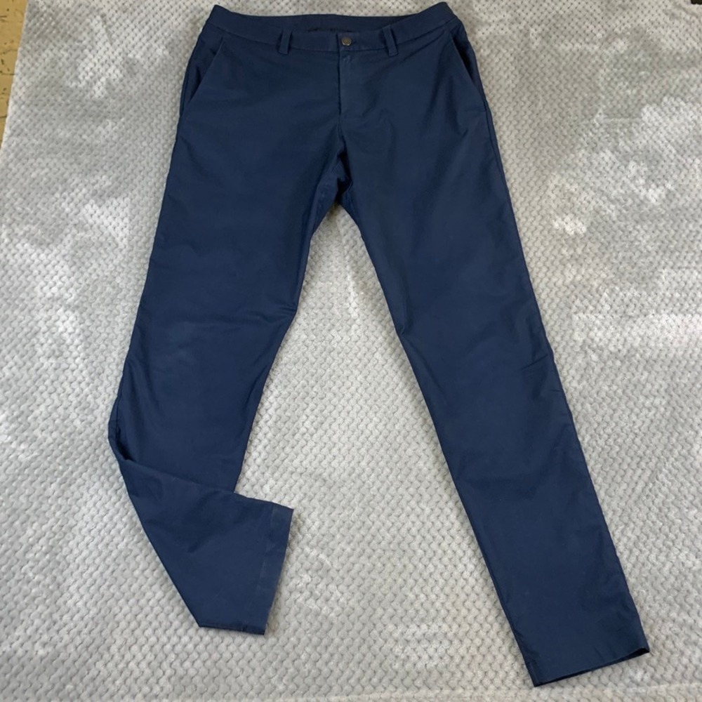 Lululemon Commission Pant Mens 33x31.5 True‎ Navy Slim Warpstreme LM5B12S